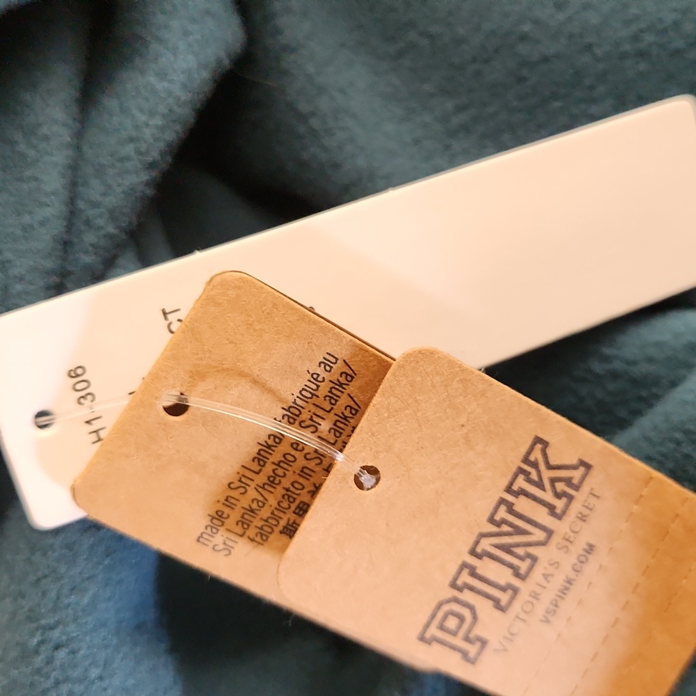 PINK 💚Victoria's Secret Forrest Green Hoodie and Shorts Set - Picture 6 of 9